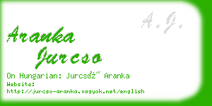 aranka jurcso business card